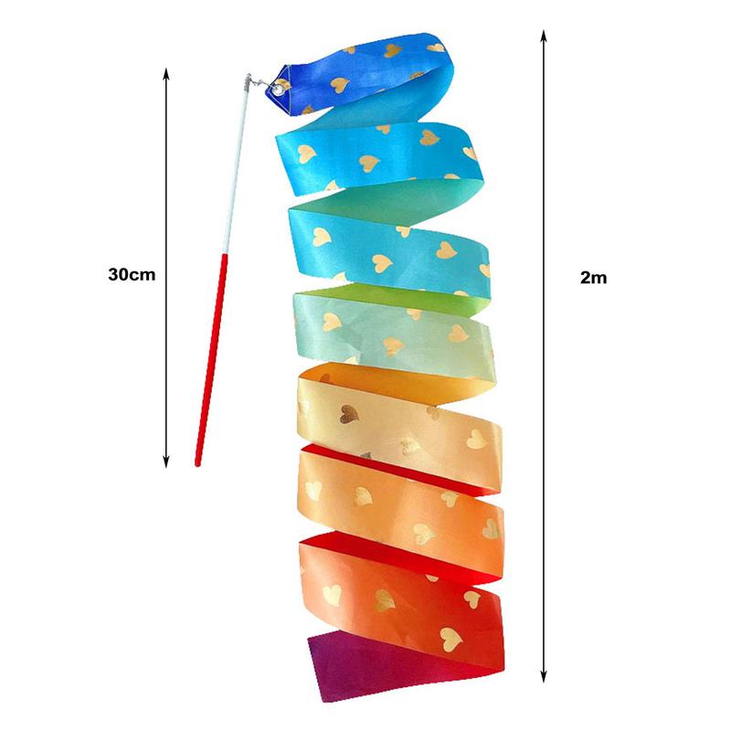 Product Introduction of Rhythmic Gymnastics Ribbon Vibrant Color Extra Soft Smooth Flexible Dancer Wand Twirling Dance Streamer for Kids 0
