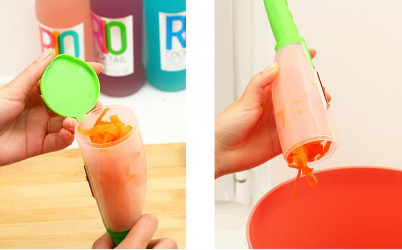 Product Introduction of Dụng cụ gọt vỏ loại lưu trữ gia dụng để cắt trái cây Dao chùm bằng thép không gỉ Dụng cụ gọt vỏ đa năng với hộp lưu trữ nhựa bền 11