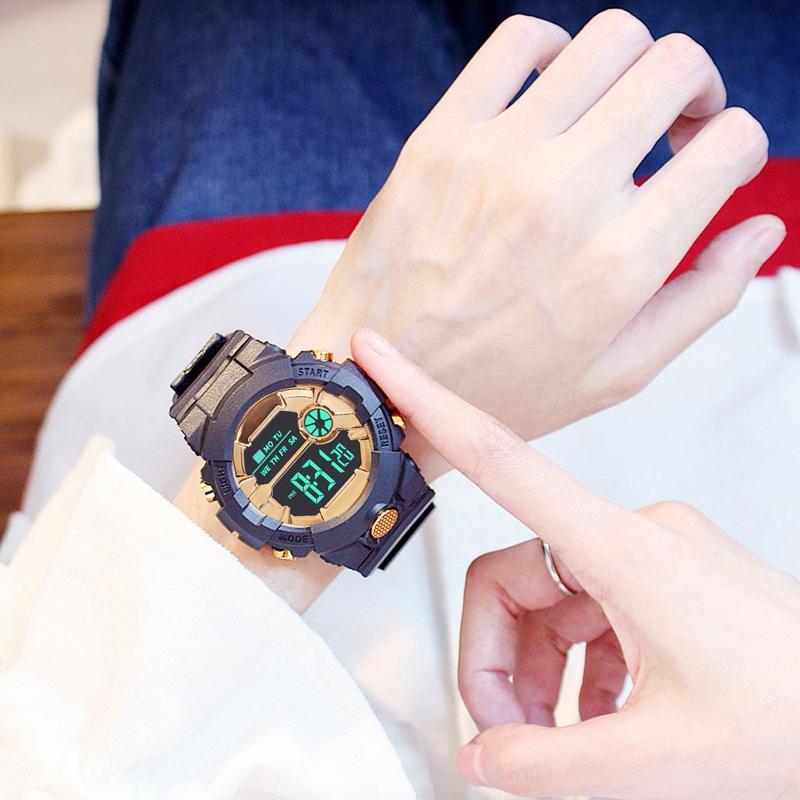 Product Introduction of Đồng Hồ Đeo Tay Thể Thao Reloj Cho Nam, Thời Trang Mới, Màn Hình Điện Tử, Không Thấm Nước, Lcd, Kỹ Thuật Số, Đồng Hồ Bấm Giờ, Ngày Tháng, Cao Su 33