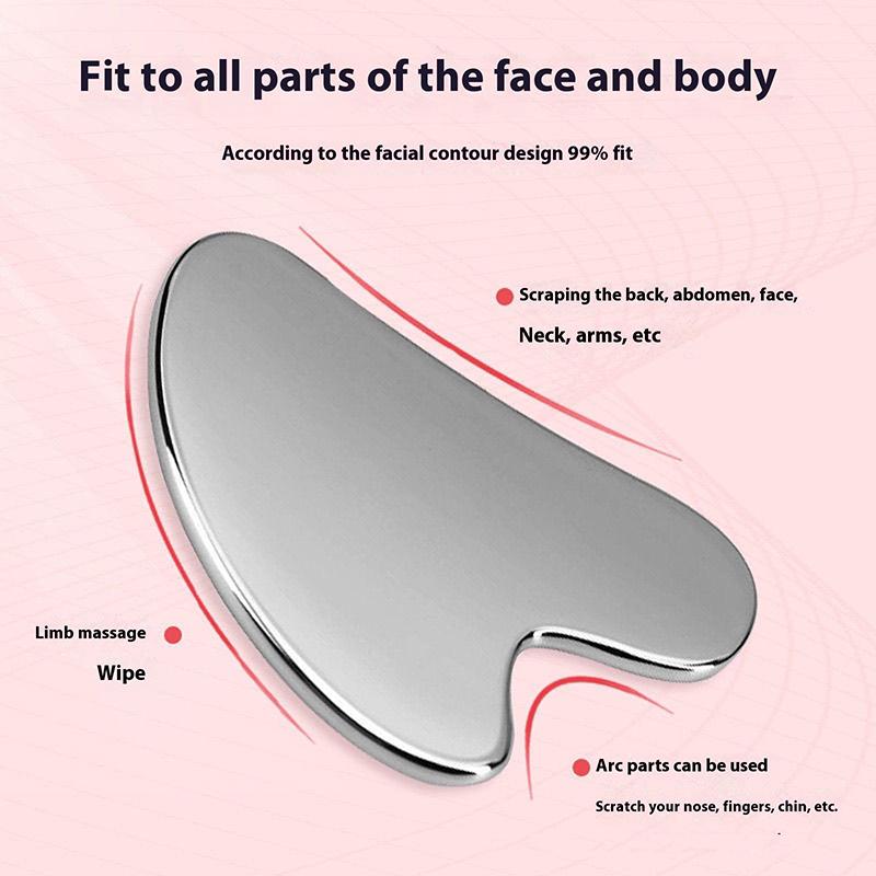1PC Stainless Steel Gua Sha Scraper Massager For Face Neck Body Guasha Massage Tool Facial Skin Care Guasha Board Face Massager 6