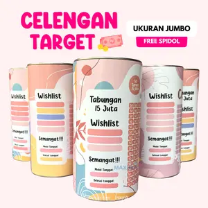 Maxima Celengan Target JUMBO Permanent Buka Tutup Bonus Spidol dan Plastik
