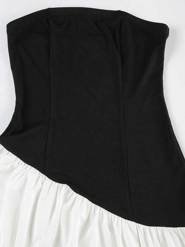 Women's Colorblock Split Thigh Tube Dress, Elegant Strapless A Line Dress for Party Holiday Wedding Guest, Ladies Summer Clothes, Womenswear 7