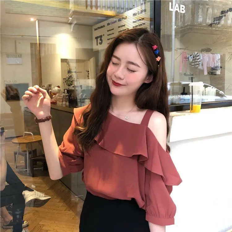 Áo Trễ Vai, Trễ Một Bên Vai, Trễ Vai, Phong Cách Ngọt Ngào Và Siêu Thanh Lịch, Dáng Rộng Và Ôm Sát, Áo Trễ Vai Xếp Nhún Hàng Mới Về Mùa Hè 2024