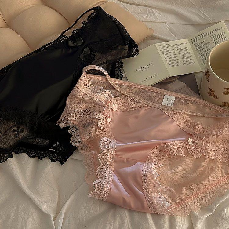 Product Introduction of Lace-edged bow high elastic and comfortable pure cotton crotch underwear 3
