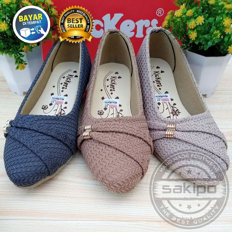 Sepatu Balet Rajut Slempang Samping Murah Trendi Untuk Sepatu Sekolah Dan Kerja / Sakipo Hitam Shoes Karet Wanita / Flat Shoes Hitam Kerja Kuliah / Flatshoes Wanita Kerja Kuliah Hitam 1