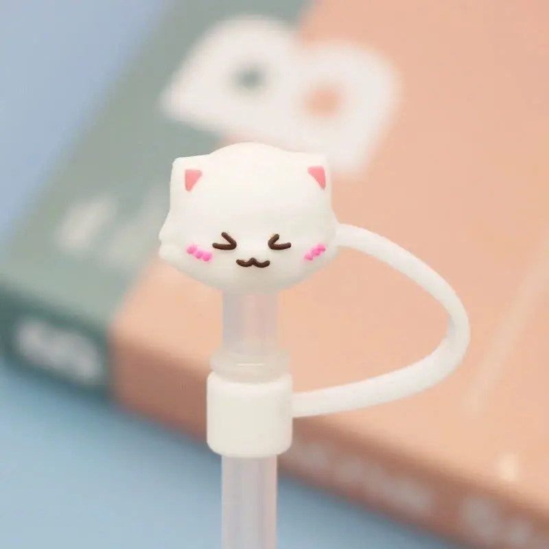Nắp đậy ống hút 3D hoạt hình dễ thương, nút đậy ống hút chống bụi nhiều màu 6