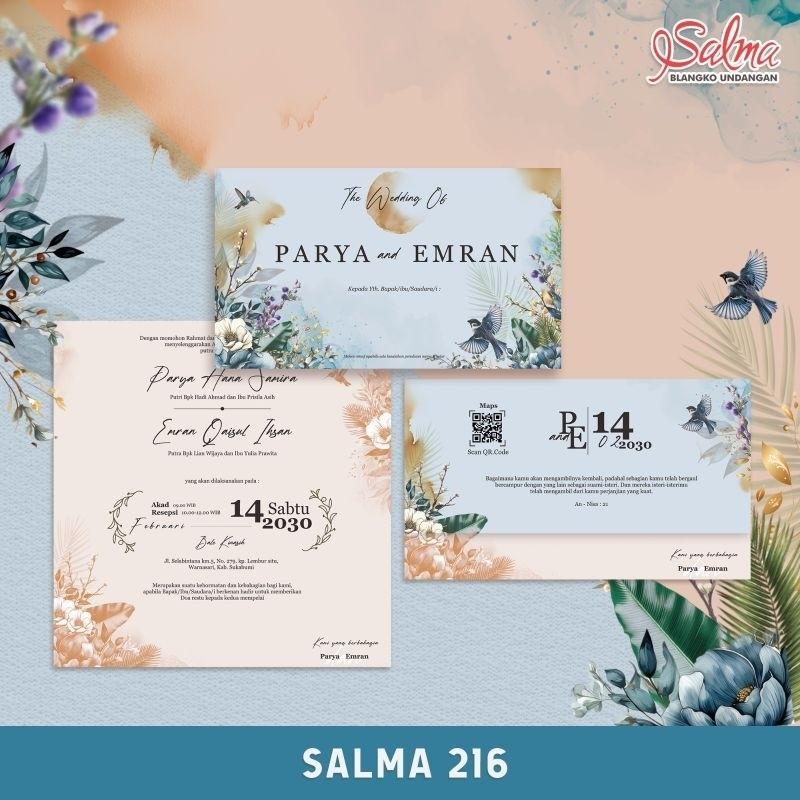 Undangan Pernikahan SALMA 216 Elegan Modern Paket Lengkap 100 PCS Gratis Label & Plastik - JanjiKita | Default