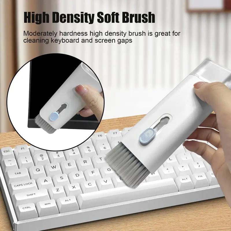 7 in 1 Electronic Cleaner Kit, 1 Count Keyboard Cleaner Kit with Brush, Multifunctional Cleaning Kit for Earphone, Keyboard, Laptop, Phone, PC Monitor 3