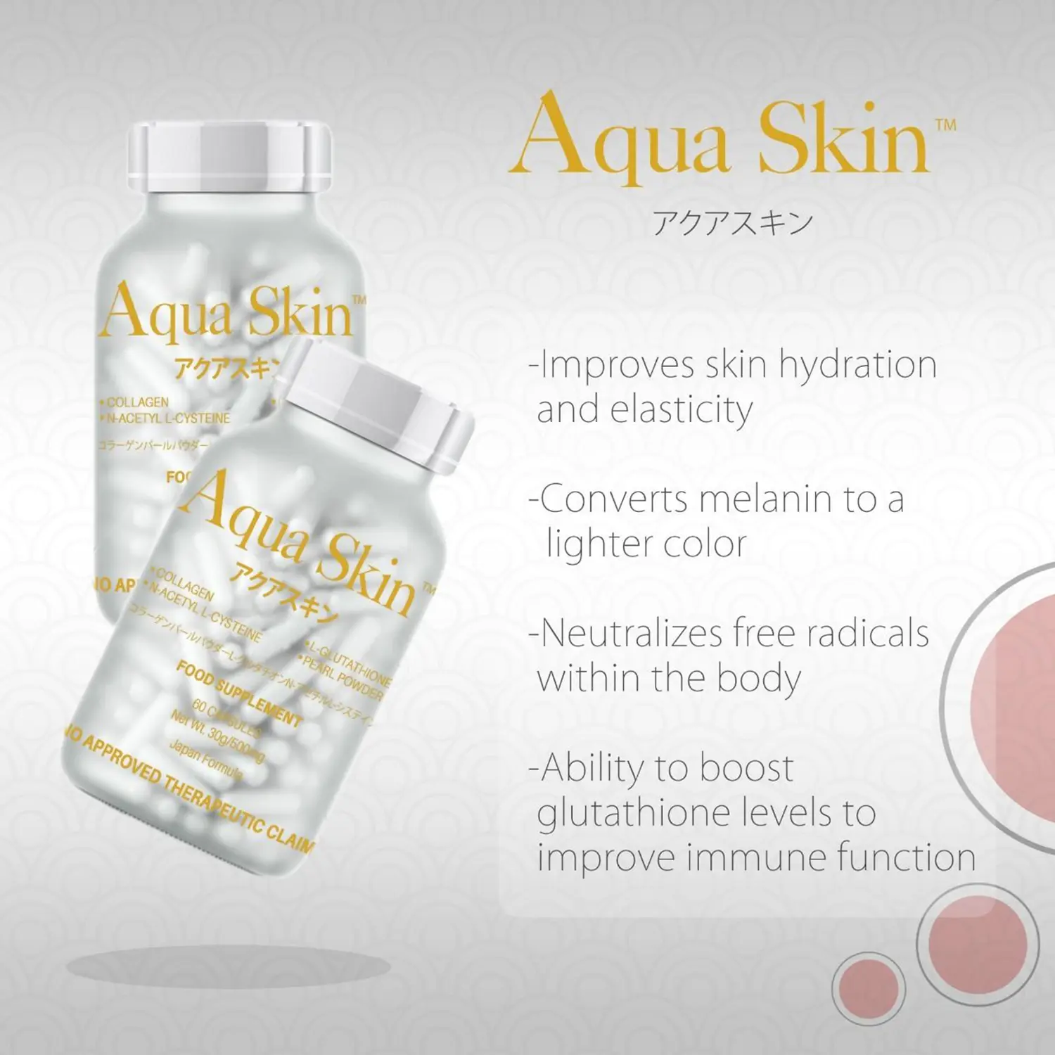 Aqua Skin | Glutathione With Collagen 60 Capsules - TikTok Shop Philippines