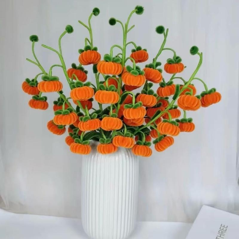 Set vật liệu tự làm 10 cành quả hồng bằng kẽm nhung trang trí đón Tết S0339 Trang Trí Nhà