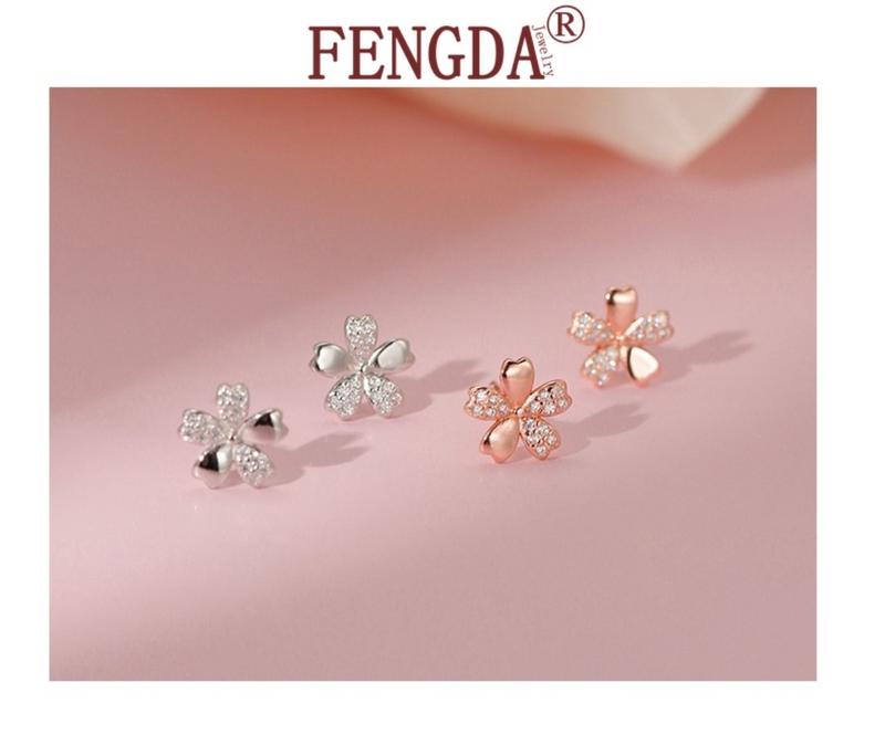 Product Introduction of Cod Flower Niche Design New Elegant Cherry Blossom Earrings Gold 31
