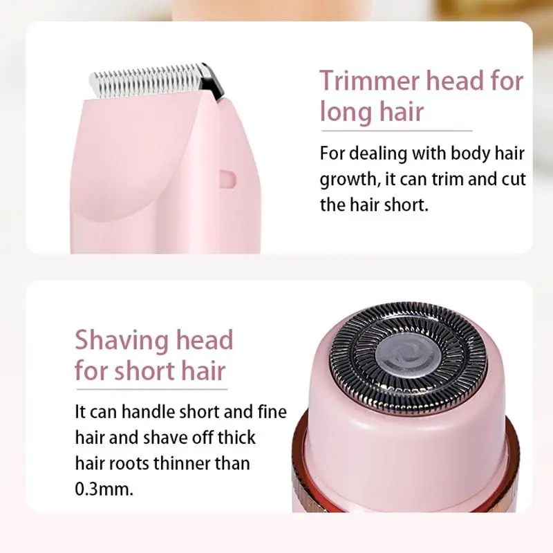 Electric Hair Trimmer, 1 Count Portable Rechargeable Hair Removal Tool for Women, Gentle Hair Removal Machine for Underarm, Bikini, Body, Face, Leg, Eyebrow 4