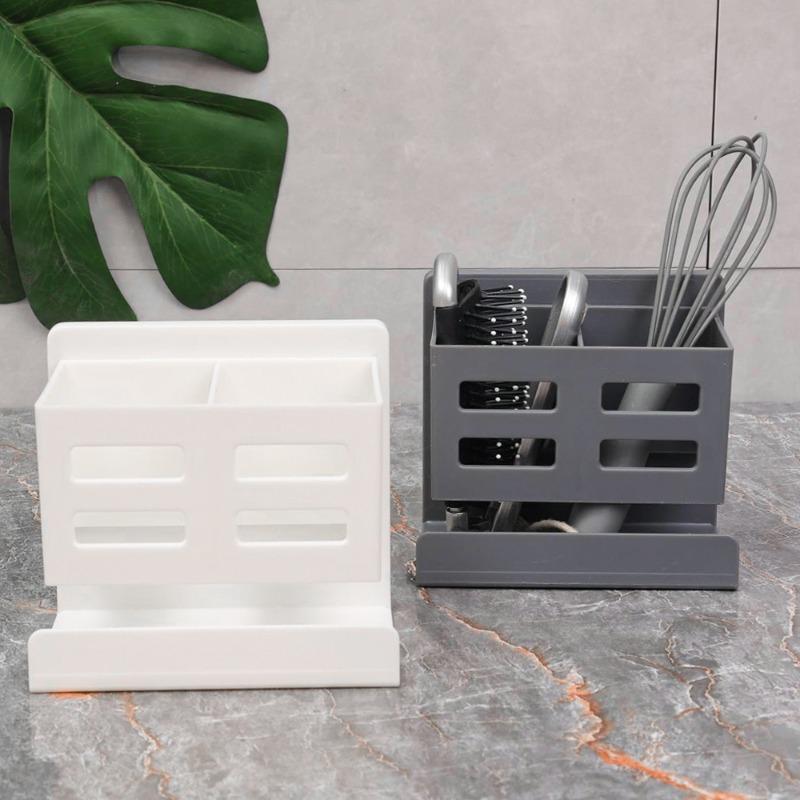 Product Introduction of Wall Mounted No-punching Storage Racks Household Bathroom Sundries Sorting Box Self Adhesive Plastic Kitchen Organizers Supplies 20