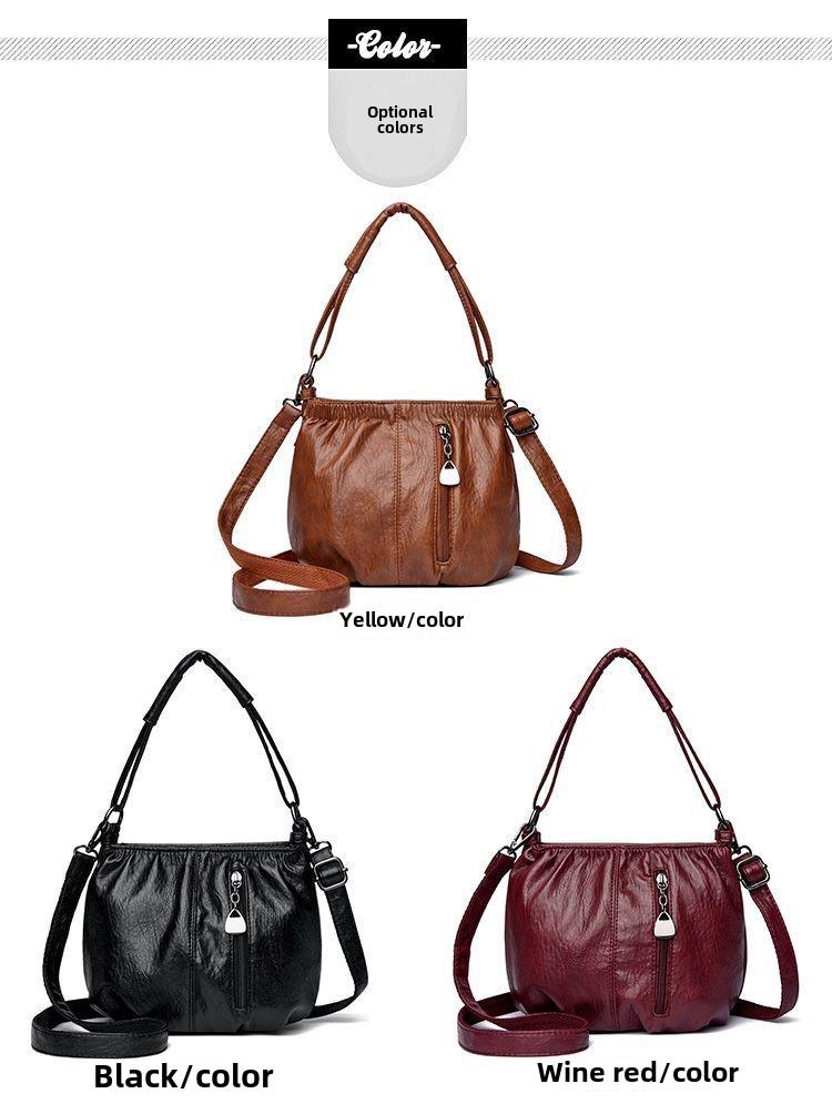 Authentic Leather Tactile Feel Small Bag Female Ladies New Bag Portable Shoulder Crossbody Bag Mother Bag Grandma Bag shoulder bag women's tote bags Sculpted for the Modern Woman