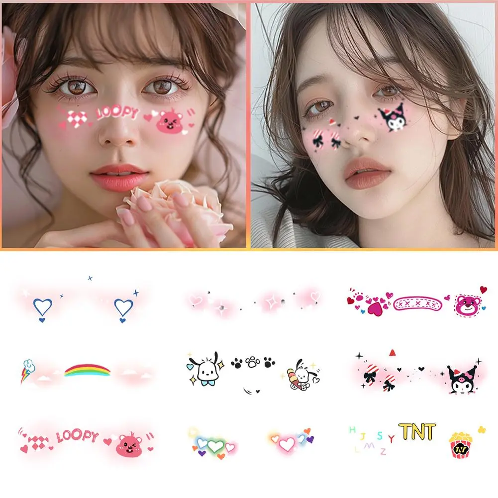 Girls Cute Face Makeup High-End Feel Christmas New Year Face Stickers Children's Color Drawing Temporary Tattoo Beauty Health Chinese Mainland Origin
