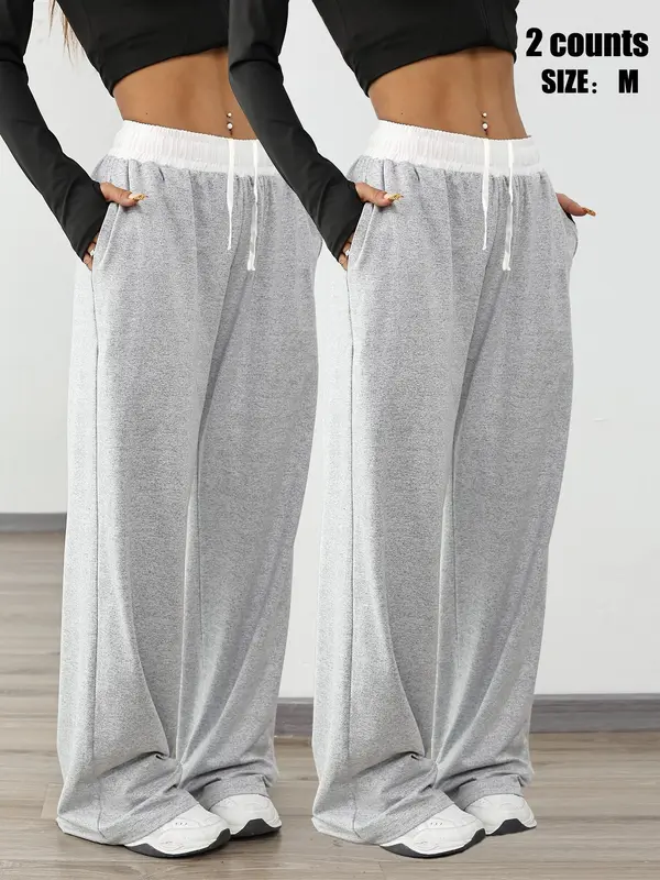 Women's Sports Jogger Pants, Ladies Pocket Drawstring Bottoms for All Seasons 2