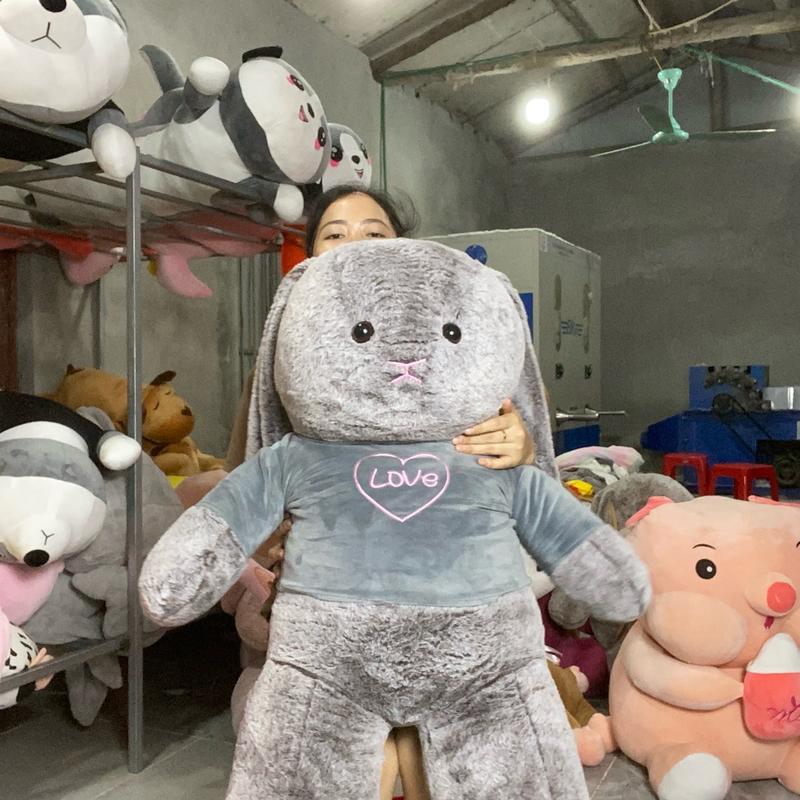 Gấu bông thỏ Bunny SIZE 1m1 tai dài lông tuyết  mềm mịn  Bộ quà tặng Bé trai Bé gái Thú Nhồi Bông Thú Bông Gấu xinh Đồ Chơi Toy