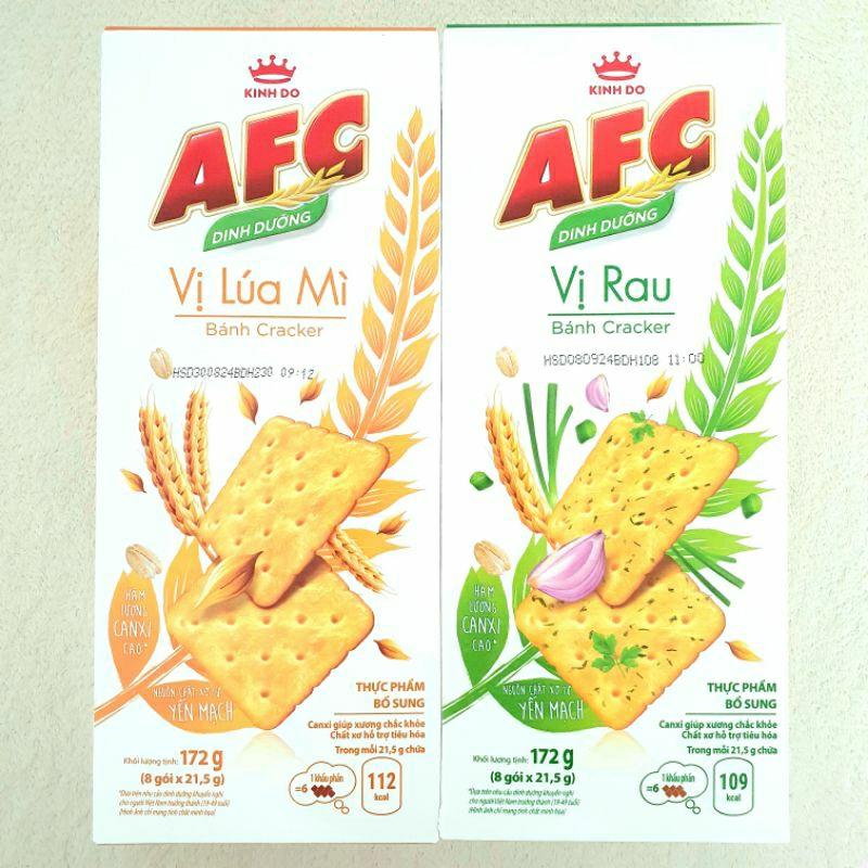 Bánh quy dinh dưỡng AFC vị lúa mì/  Vị Rau hộp 172g