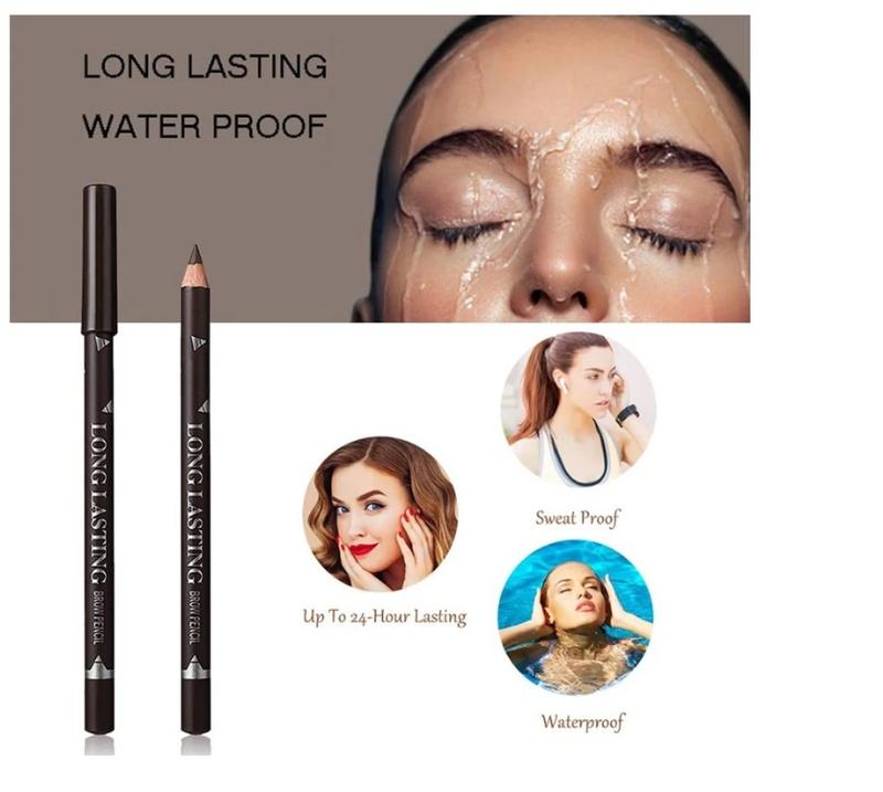 Product Introduction of Two in One Multifunctional Eyebrow Pencil Eyeliner Pencil Waterproof Sweat Proof Anti-blooming Black Brown Cosmetic Tool 11