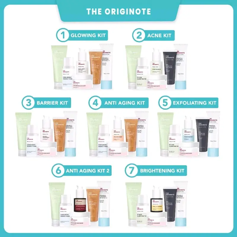 (READY) The Originote Bundle 6in 1 Moisturizer Toner Masker Serum Sunscreen Facial Wash