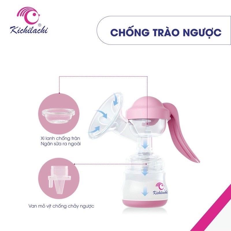 Dụng Cụ Hút Sữa Bằng Tay Kichilachi 180Ml, Máy Vắt Sữa Silicon, Hút Nhẹ Nhàng Có Phiễu Mát Xa Giúp Mẹ Nhàn, Bé Ngủ Ngoan