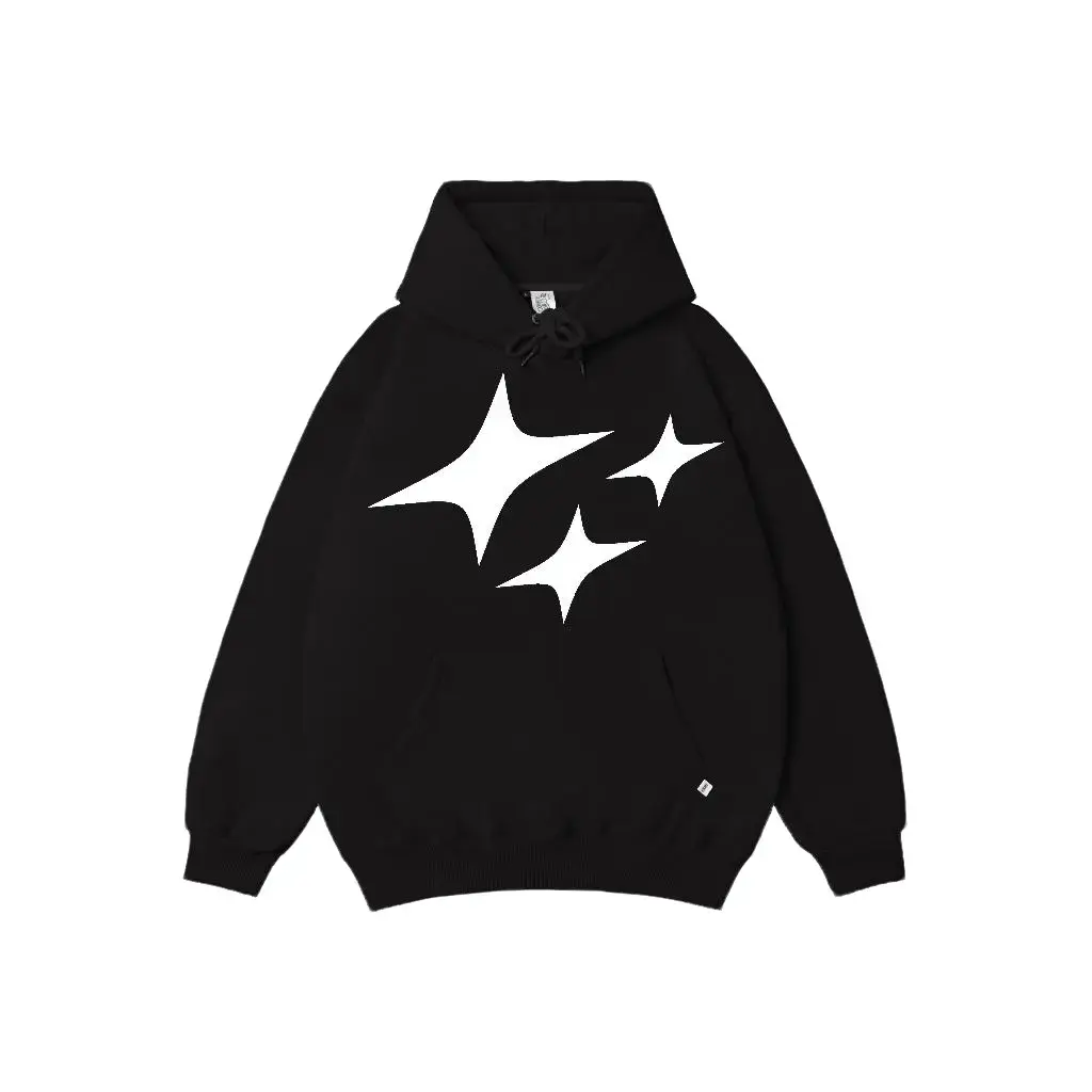 Exhale Apparel Hoodie Jacket Threestars Black Fleece Panjang Pria Sweater Hitam