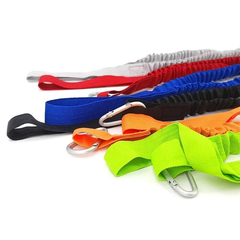 Product Introduction of 1PC Elastic Kayak Paddle Leash Fishing Rod Leash Stretchable Coiled Lanyard Leash Safety Rope Carabiner Rowing Boats Accessories 9