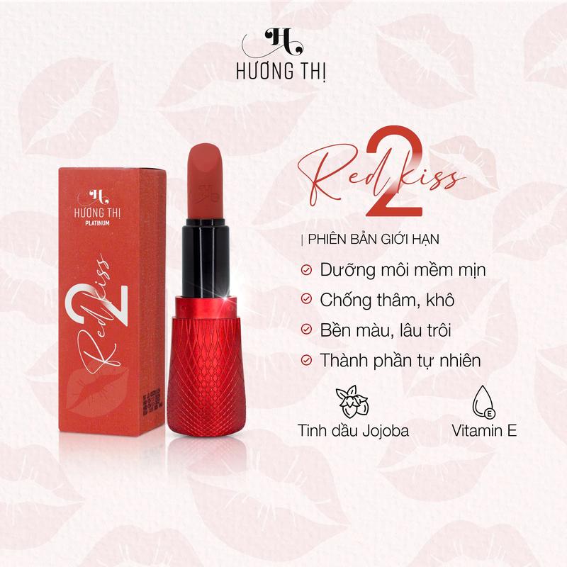 RED KISS 2 - Son Dưỡng Môi Không Phai Hương Thị Phiên Bản Mới, Mỹ Phẩm Trang Điểm Son Môi Cosmetic Nữ Women