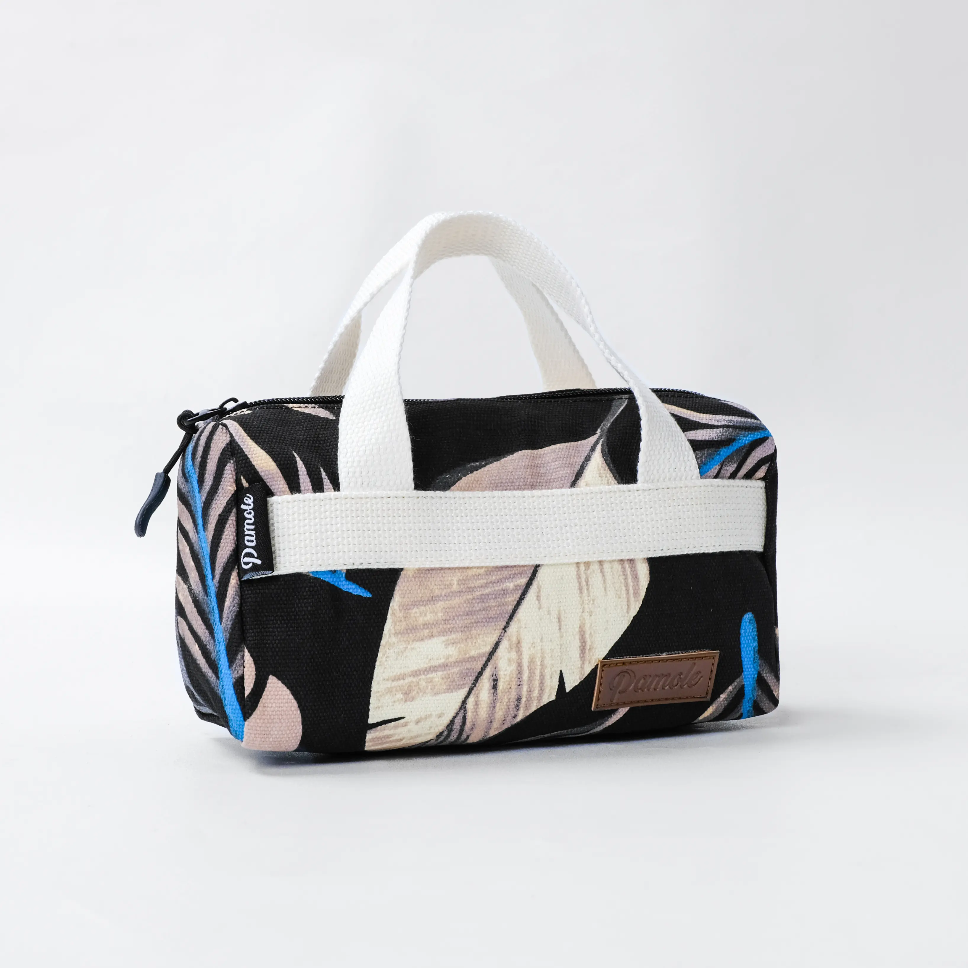 Pamole Pouch Makeup Bahan Kanvas Motif Tutup Resleting PMU 1 Tas Kosmetik Unik dan Lucu dengan Lapisan Furing Premium dan Tali Webbing Katun