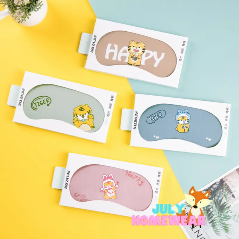 Bịt mắt ngủ họa tiết dễ thương cute kèm Gel Massage, băng che mắt ngủ hình thú cute JULY HOMEWEAR 4