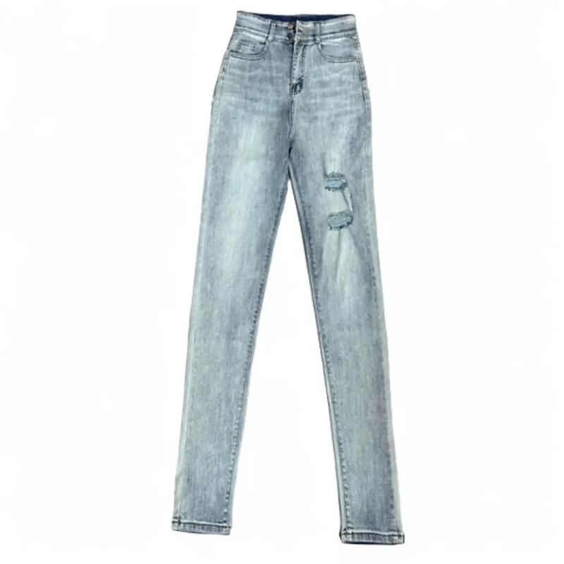 Quần Jean Ôm Rách Và Không Rách Có Túi Nhiều Màu Xanh Nhạt, Xanh Đậm, Xanh Bạc Và Đen Dài 107cm SO1 Pants