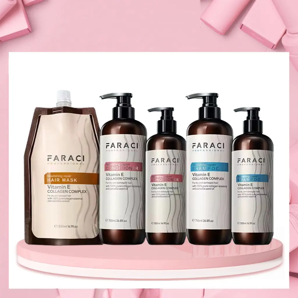 Dầu Gội Xả Faraci Collagen 750ml Cho Tóc Dầu, Gàu, Khô Sơ Và Trẻ Ngọn Nữ - Mùi Hương Thơm Hoa Ngọt Ngào