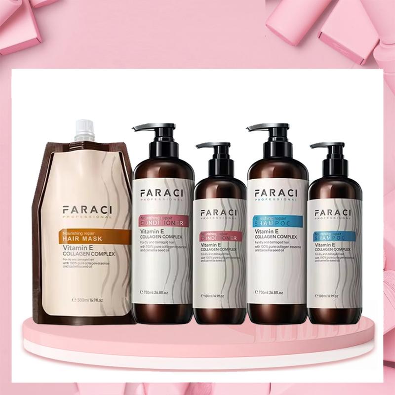 Dầu Gội Xả Faraci Collagen 750ml Cho Tóc Dầu Gàu Khô Sơ Và Trẻ Ngọn Nữ - Mùi Hương Thơm Hoa Ngọt Ngào