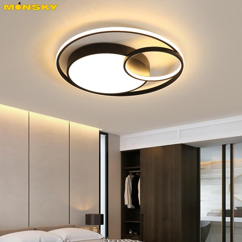  Đèn ốp trần MONSKY POUTE 3 chế độ ánh sáng trang trí phòng khách phòng ngủ sang trọng có chế độ dùng điều khiển 