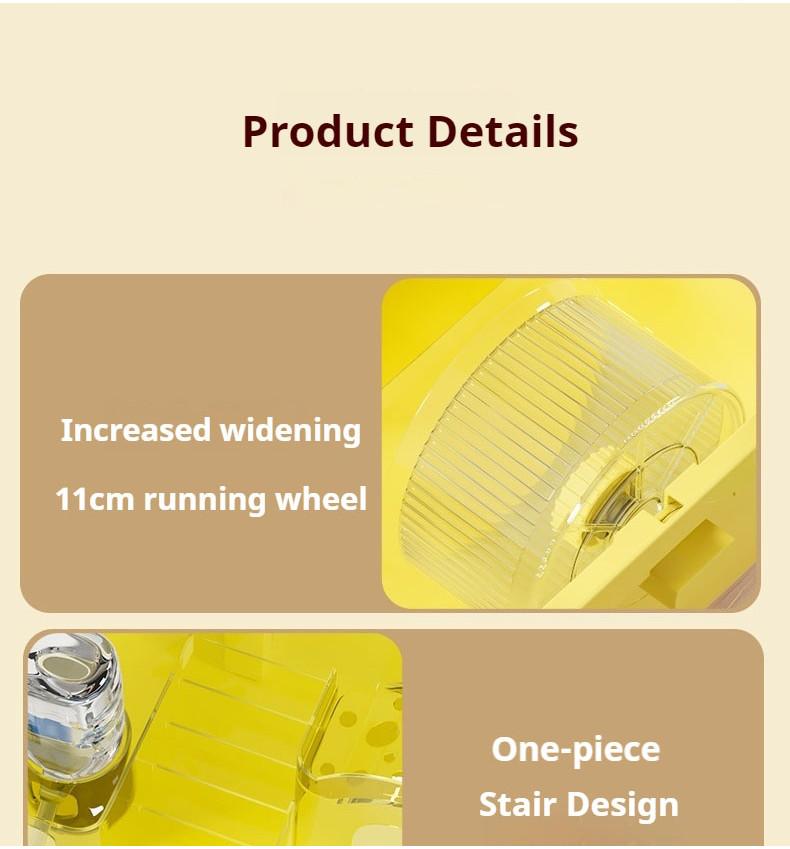 Product Introduction of 【45*28*25cm】SG STOCK Hamster Cage Small Animal With Accessories 360 Viewing Acrylic Hamster Cage Portable Cage 17