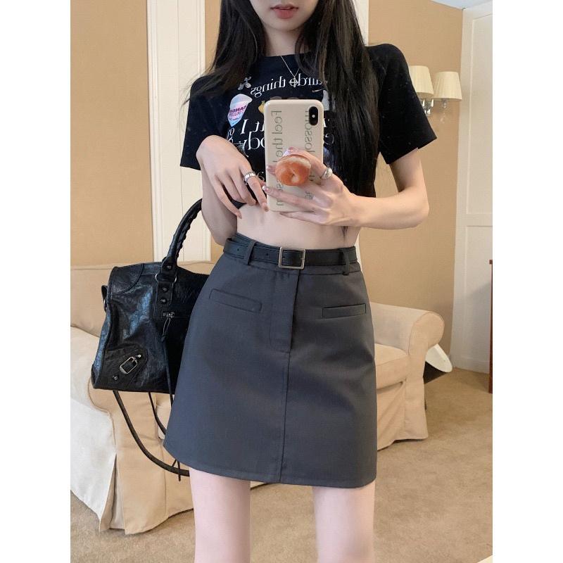 Chân váy a dáng ngắn kèm đai lưng, chân váy phong cách ulzang dáng ngắn có quần lót trong Niga Closet Cao Cấp 4