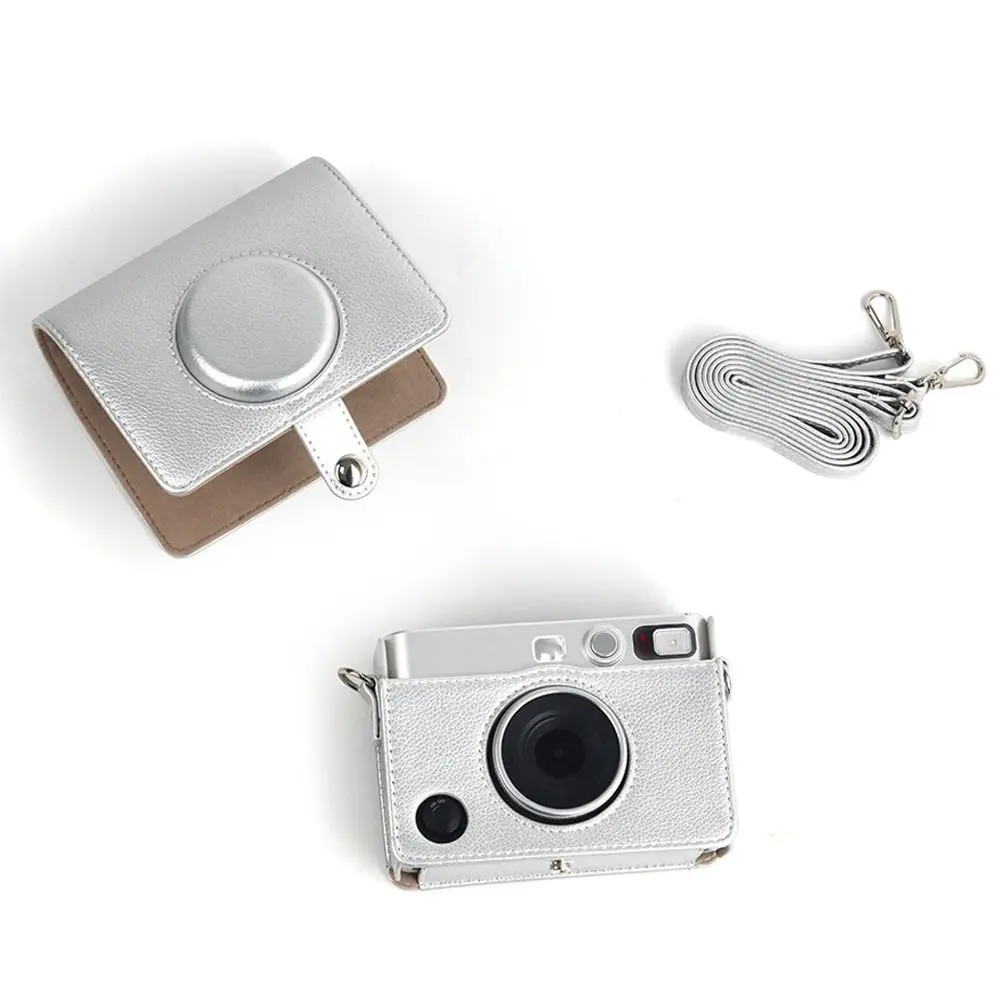 Travel PU Leather Instant Camera Case Adjustable Strap Shockproof Storage Bag Retro Portable Photography Pouch for Fujifilm Instax mini EVO