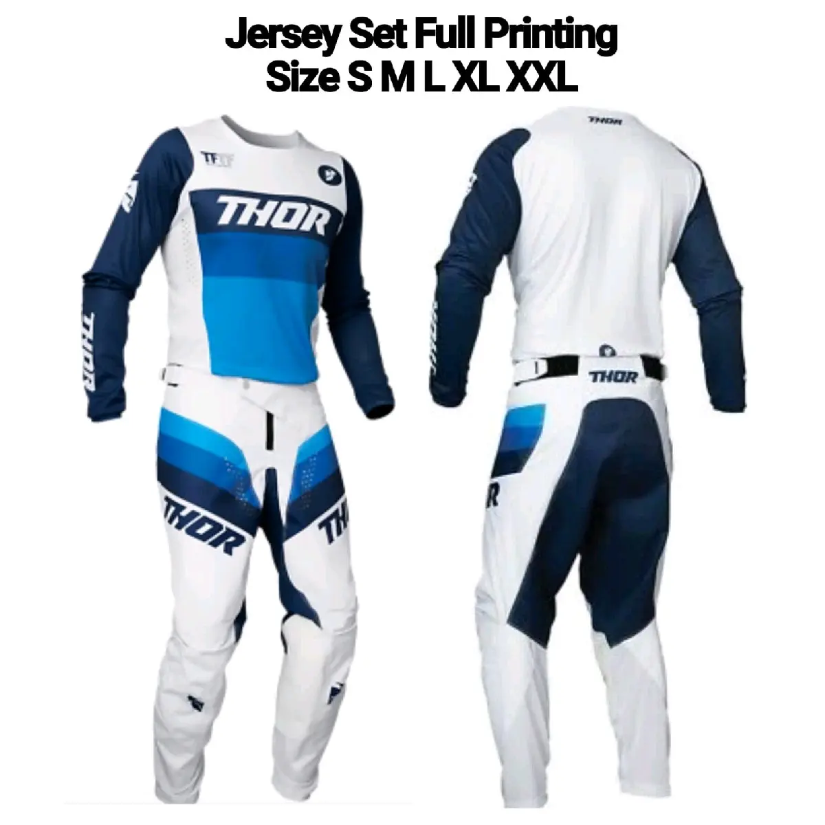 PO Setelan Printing Trail Motocross Adventure, Terabas Alam Off Road Uniseks Cepat Kering