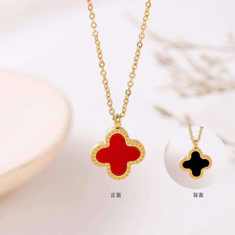 Vòng Cổ Thép Titan Thời Trang, Phong Cách Hàn Quốc Và Nhật Bản, Dành Cho Nữ, Cảm Giác Cao Cấp Độc Đáo, Dây Chuyền Xương Đòn Không Phai Màu, Đồ Trang Sức Cỏ Bốn Lá Dễ Phối Đồ Sang Trọng Giá Cả Phải Chăng, Phụ Kiện Thời Trang 8