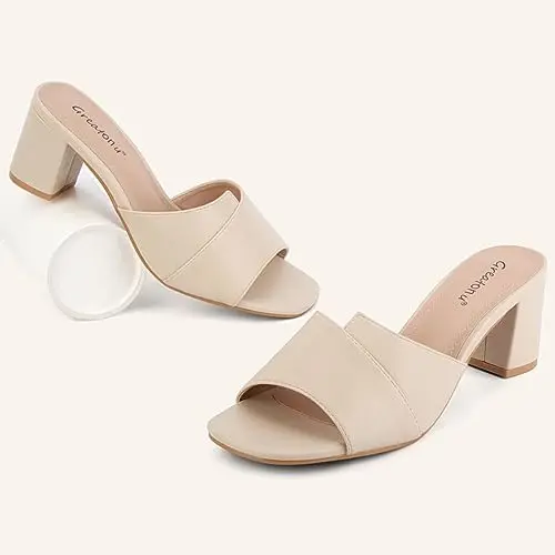 sandal wanita dewasa sandal wanita simple elegan block heels  kokop hak 5 cm Hak Tinggi (5-8 cm) Sendal