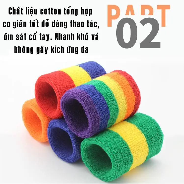 COMBO Băng Đô + Băng Đeo Cổ Tay Thể Thao Thấm Chặn Mồ Hôi Nam Nữ Chơi Bóng Rổ Đá Banh Tennis Cầu Lông Chạy Bộ ECO SPORT 3