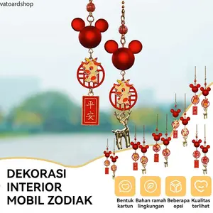 Gantungan Mobil 12 Shio Desain Mewah dan Unik Aksesoris Dekorasi Kaca Spion Mobil Souvenir Elegan Penyegar Udara Interior Mobil Praktis dan Stylish