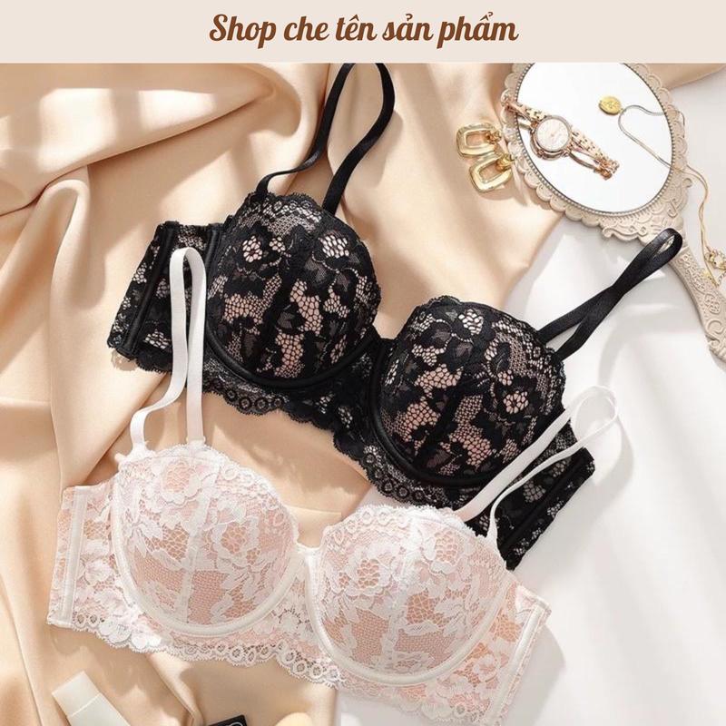Áo Lót Nữ Áo Ngực Ren Hoa Cup Ngang Gọng Silicon Đệm Mỏng Mềm Mại Thoáng Mát Viền Ren Cao Cấp 728 Bra Voan Voi Kem áo ngực nữ Women Sen Tim
