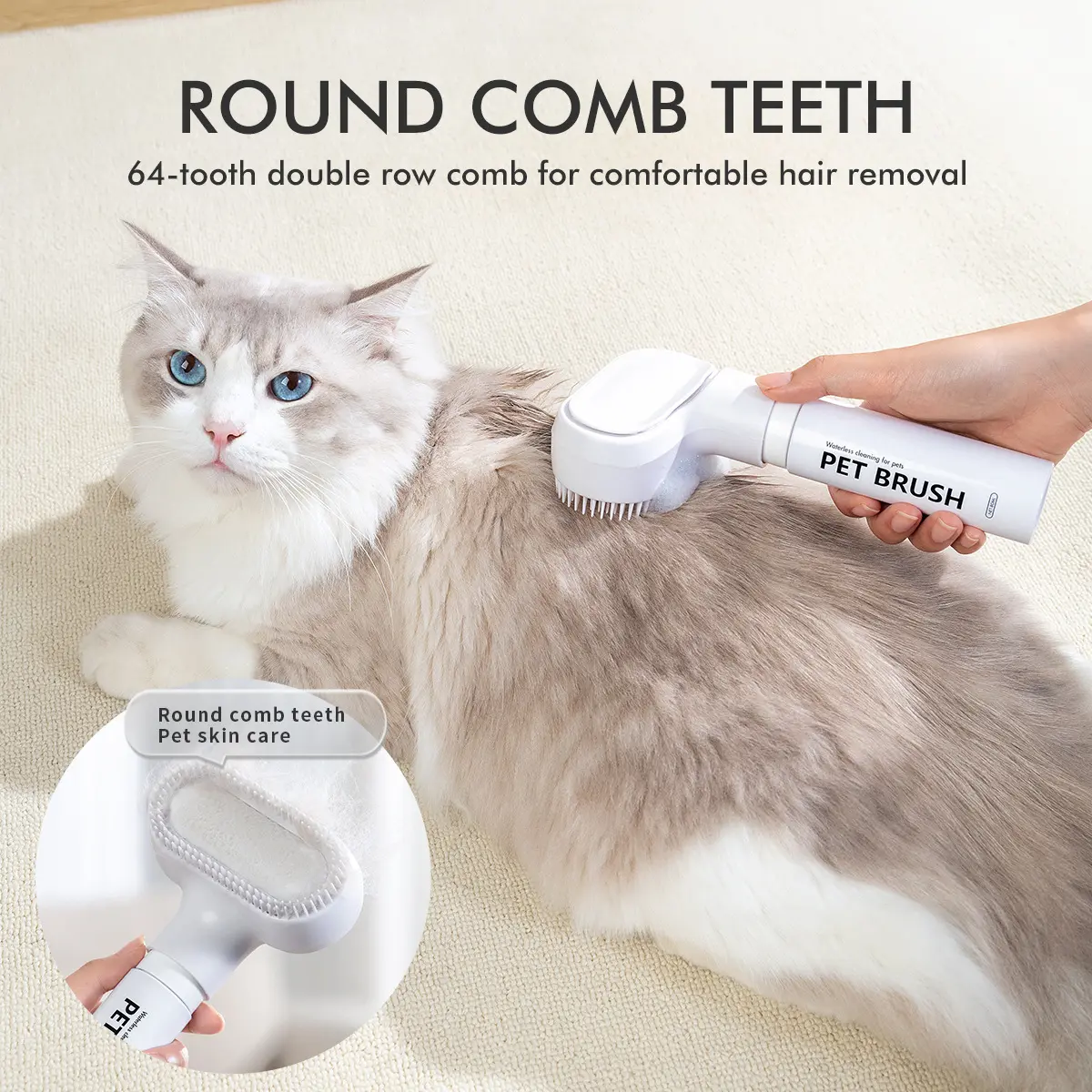 Cat Comb Pet No-Wash Foam Dry Cleaning Brush Special Cotton Towel for Removing Loose Hair Cat Hair Dog Hair Cleaner Pet Comb