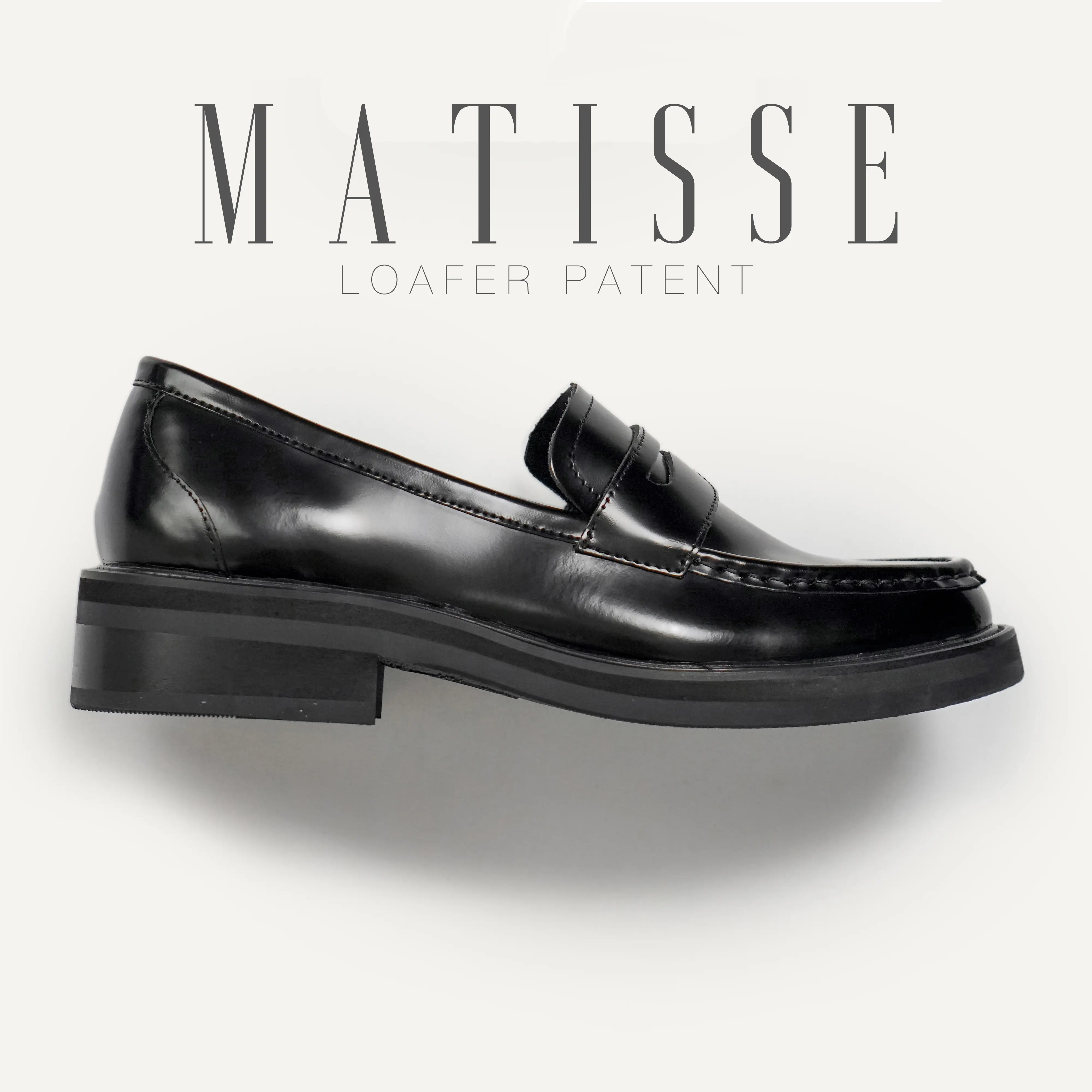 Giày tây nam LOAFER MATISSE màu đen bóng da bò Patent cao cấp, giày lười văn phòng có size lớn