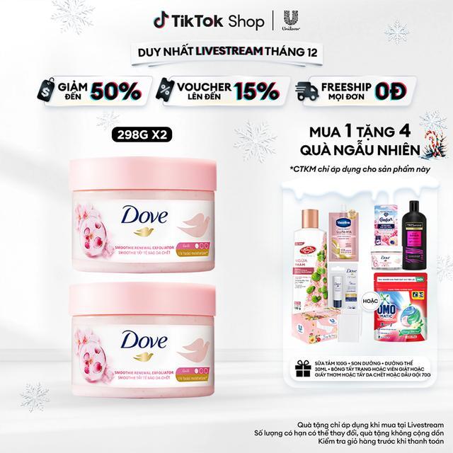  Combo 2 Tẩy Da Chết Hỗ Trợ Dưỡng Ẩm Toàn Thân Dove Hương Hoa Anh Đào 298gx2  1  