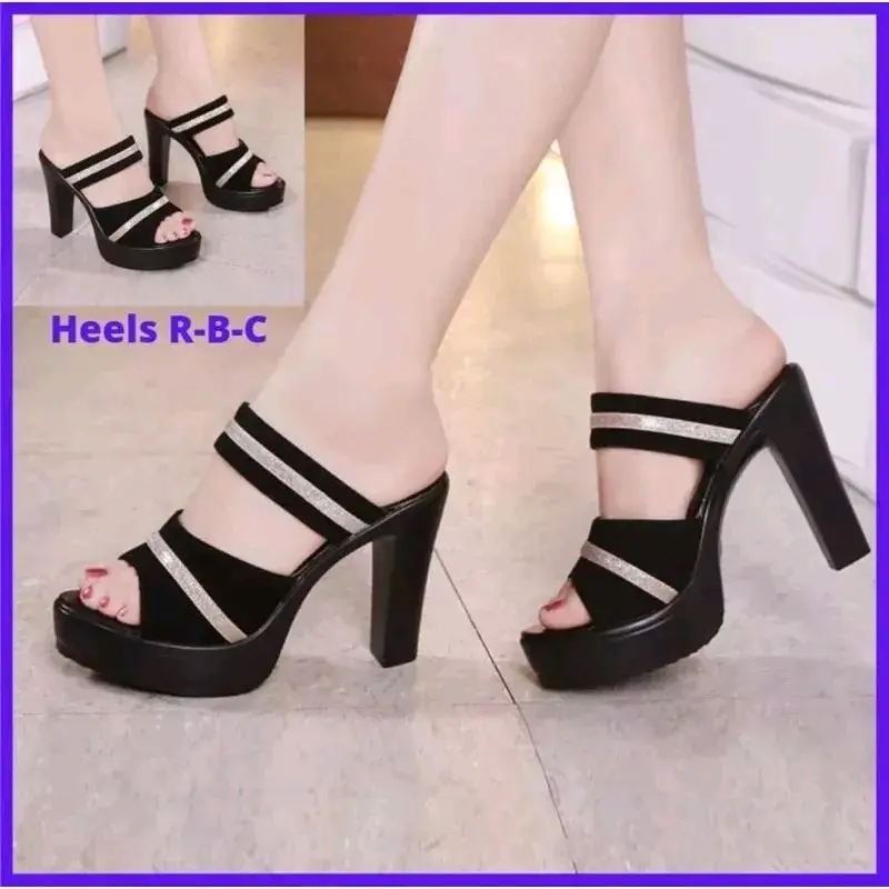 Sandal Wanita high heels tumit sol karet TPR anti licin (RBC)