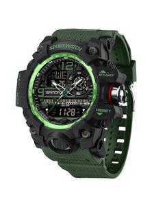 Reloj deportivo para hombre de cuarzo analógico-digital, resistente al agua y a la moda, con funciones luminosas, alarma y calendario; reloj multifuncional resistente al agua con caja