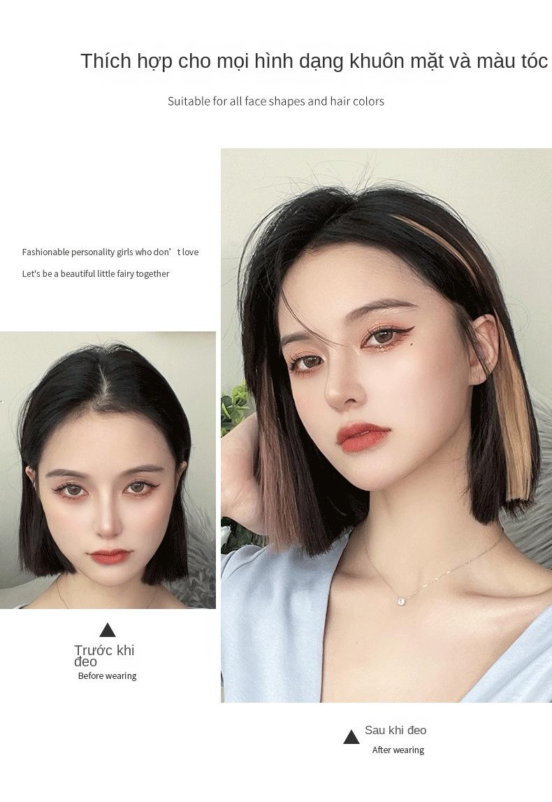 Product Introduction of Clip-in colored hair extensions, short wigs, gradient hair extensions, highlights, short hair extensions 1
