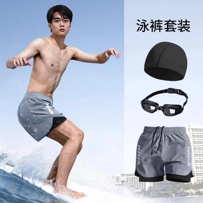 Quần Đùi Bơi Nam, Chuyên Nghiệp, Hai Lớp, Nhanh Khô, Chống Tóm Tắc, Thích Hợp Đi Biển, Đồ Bơi, Hàng Mới Về Năm 2024, Quần Đùi 2